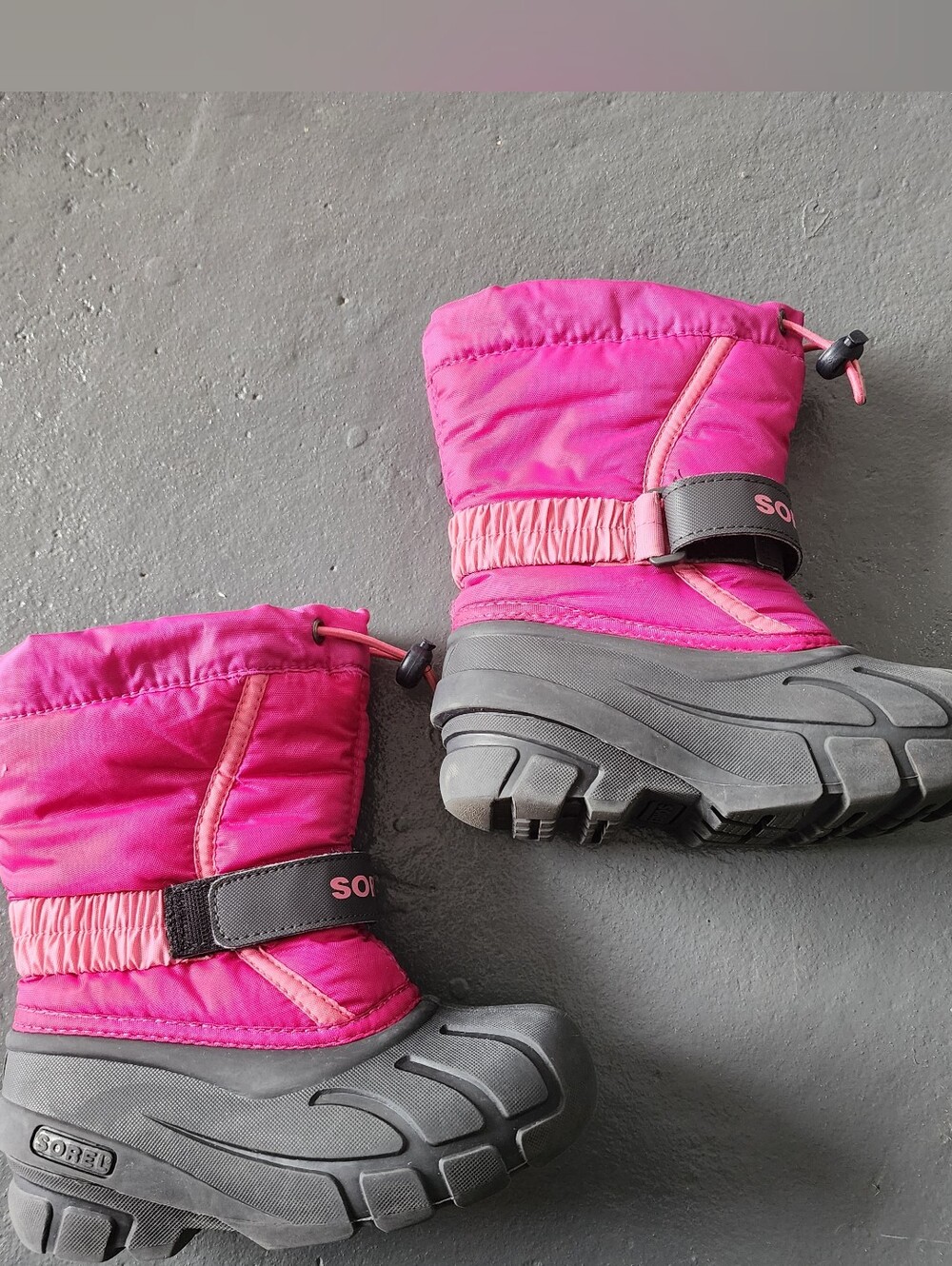Sorel Commander Winter Snow Boots Kids Size 11 Pink Black Waterproof Thermal